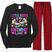 Little Sister Of The Birthday Girl Rolling Skate Bday Family Long Sleeve Pajama Set