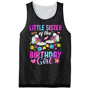 Little Sister Of The Birthday Girl Rolling Skate Bday Family Mesh Reversible Basketball Jersey Tank