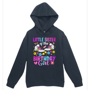 Little Sister Of The Birthday Girl Rolling Skate Bday Family Urban Pullover Hoodie