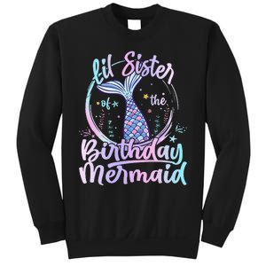 Lil Sister Of The Birthday Mermaid Matching Family Sweatshirt