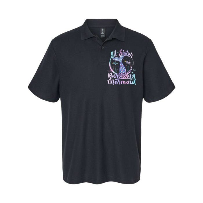 Lil Sister Of The Birthday Mermaid Matching Family Softstyle Adult Sport Polo