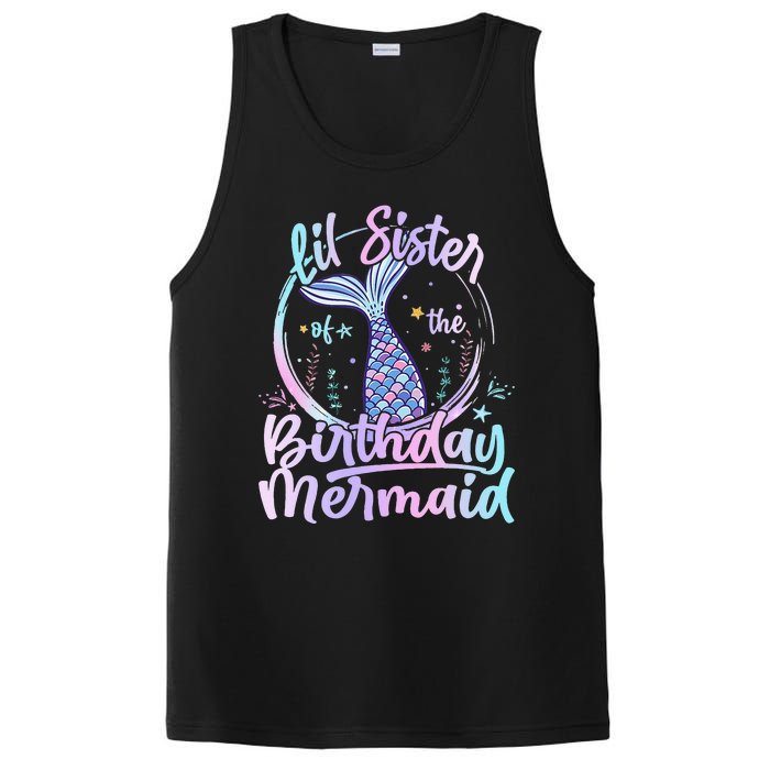 Lil Sister Of The Birthday Mermaid Matching Family PosiCharge Competitor Tank