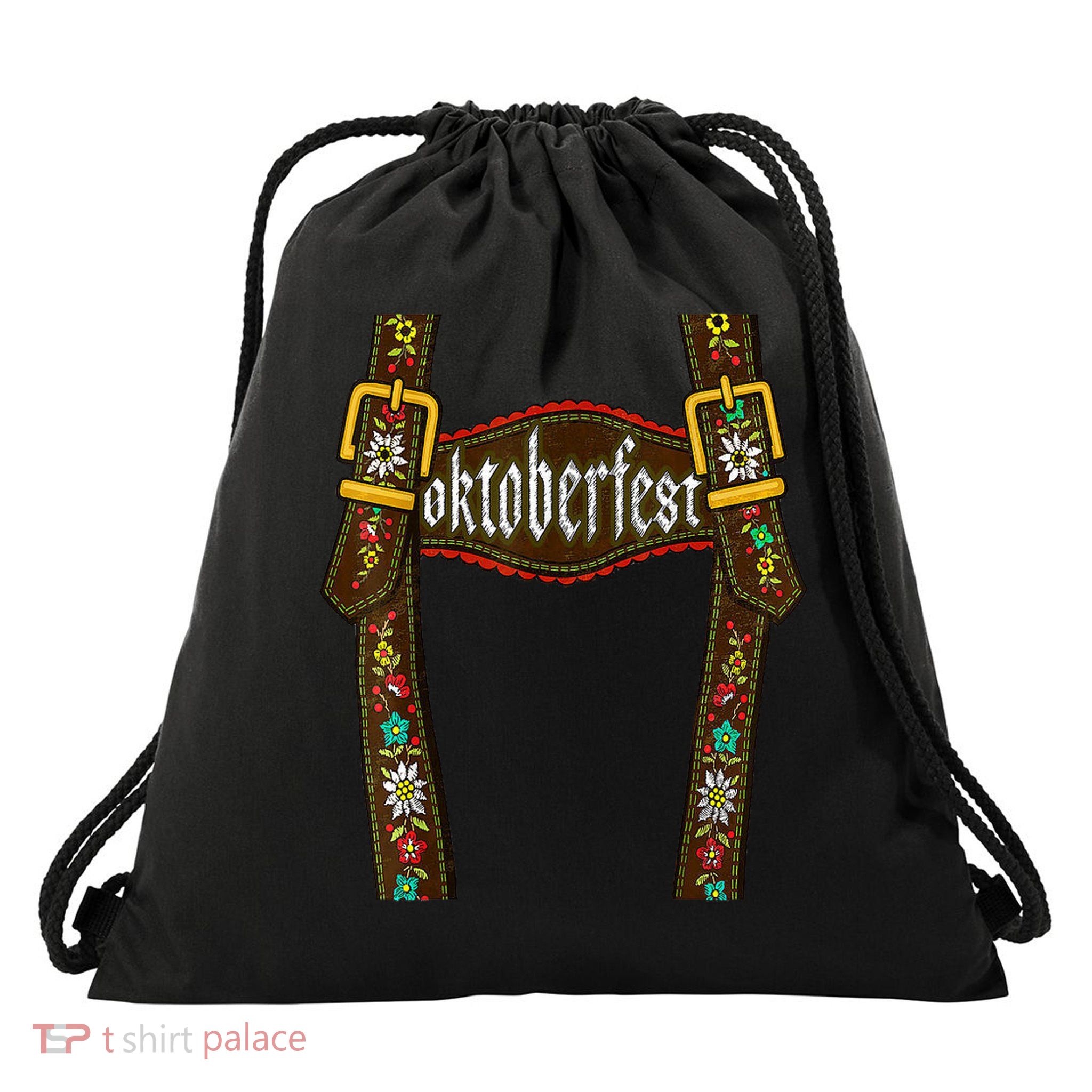 Lederhosen Suspenders Oktoberfest Bavarian Munich Drawstring Bag