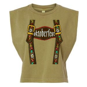 Lederhosen Suspenders Oktoberfest Bavarian Munich Garment-Dyed Women's Muscle Tee