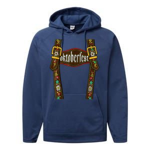 Lederhosen Suspenders Oktoberfest Bavarian Munich Performance Fleece Hoodie