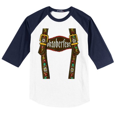 Lederhosen Suspenders Oktoberfest Bavarian Munich Baseball Sleeve Shirt