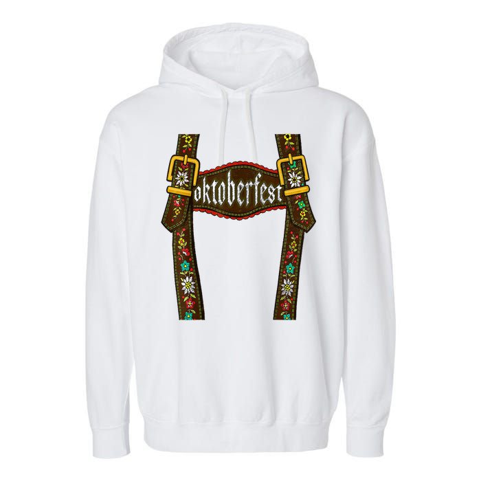 Lederhosen Suspenders Oktoberfest Bavarian Munich Garment-Dyed Fleece Hoodie