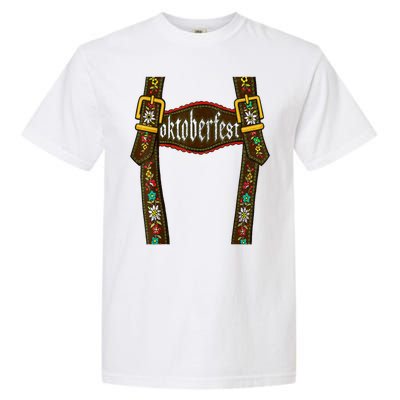 Lederhosen Suspenders Oktoberfest Bavarian Munich Garment-Dyed Heavyweight T-Shirt