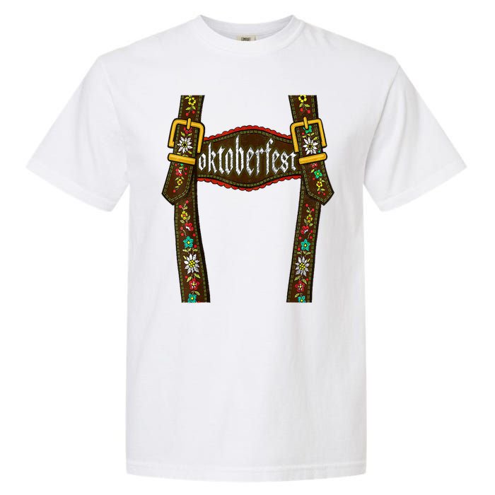 Lederhosen Suspenders Oktoberfest Bavarian Munich Garment-Dyed Heavyweight T-Shirt