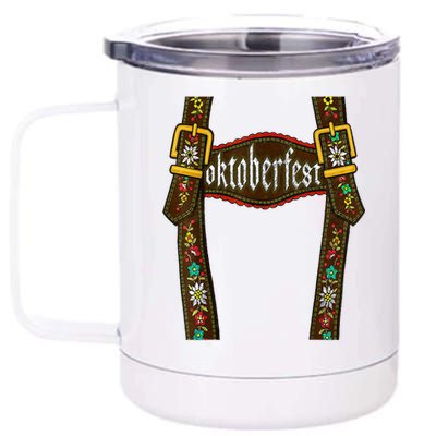 Lederhosen Suspenders Oktoberfest Bavarian Munich 12 oz Stainless Steel Tumbler Cup