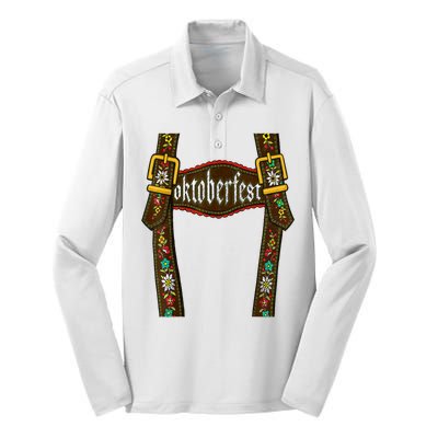 Lederhosen Suspenders Oktoberfest Bavarian Munich Silk Touch Performance Long Sleeve Polo