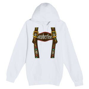 Lederhosen Suspenders Oktoberfest Bavarian Munich Premium Pullover Hoodie