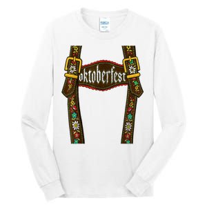 Lederhosen Suspenders Oktoberfest Bavarian Munich Tall Long Sleeve T-Shirt