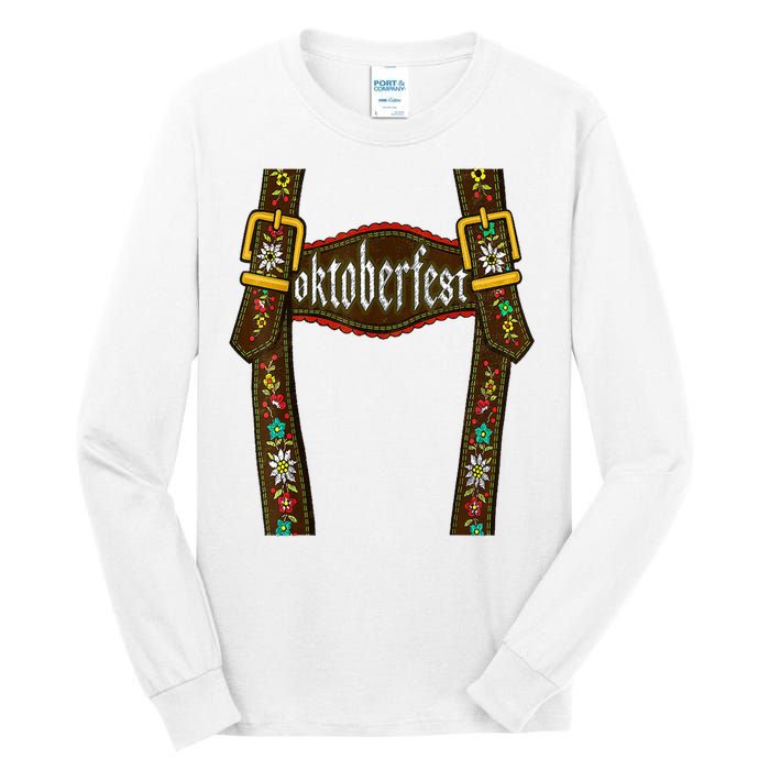 Lederhosen Suspenders Oktoberfest Bavarian Munich Tall Long Sleeve T-Shirt