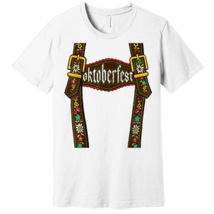 Lederhosen Suspenders Oktoberfest Bavarian Munich Premium T-Shirt