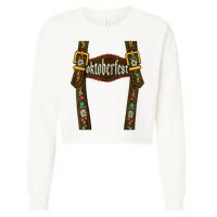 Lederhosen Suspenders Oktoberfest Bavarian Munich Cropped Pullover Crew