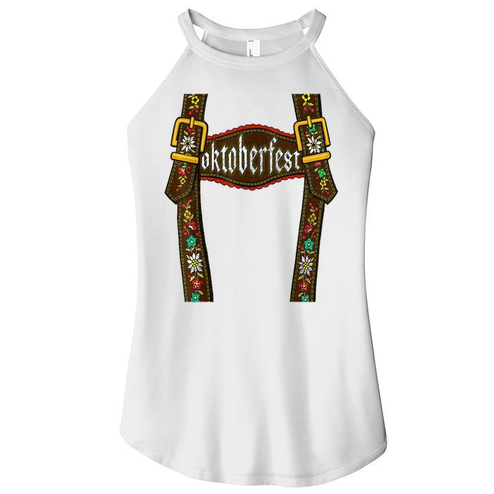 Lederhosen Suspenders Oktoberfest Bavarian Munich Women's Perfect Tri Rocker Tank