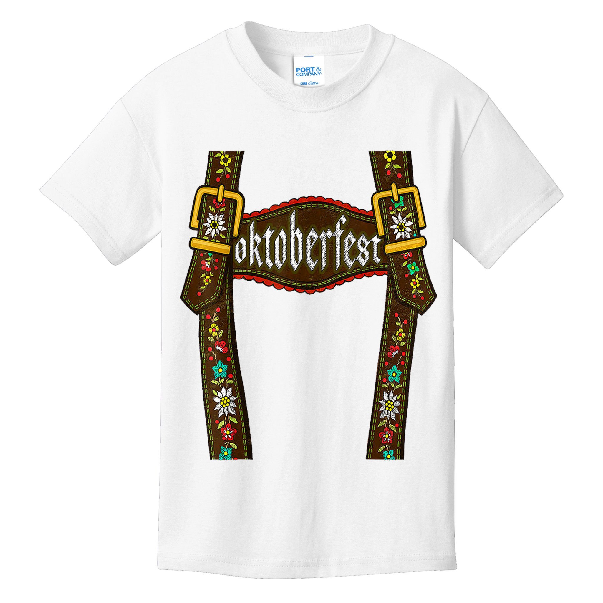 Lederhosen Suspenders Oktoberfest Bavarian Munich Kids T-Shirt