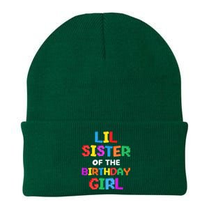 Lil Sister of the Birthday Girl Master Builder Bricks Blocks  Knit Cap Winter Beanie