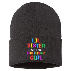 Lil Sister of the Birthday Girl Master Builder Bricks Blocks  Sustainable Knit Beanie