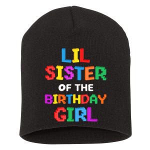 Lil Sister of the Birthday Girl Master Builder Bricks Blocks  Short Acrylic Beanie