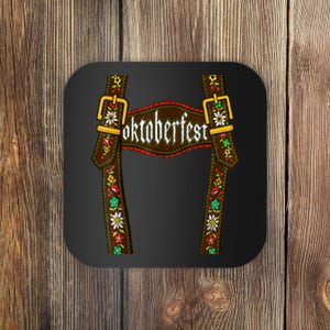 Lederhosen Suspenders Oktoberfest Bavarian Munich Beer Coaster