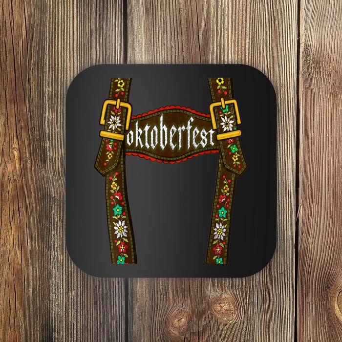 Lederhosen Suspenders Oktoberfest Bavarian Munich Beer Coaster