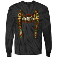 Lederhosen Suspenders Oktoberfest Bavarian Munich Beer Tie-Dye Long Sleeve Shirt