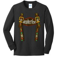 Lederhosen Suspenders Oktoberfest Bavarian Munich Beer Kids Long Sleeve Shirt