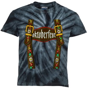 Lederhosen Suspenders Oktoberfest Bavarian Munich Beer Kids Tie-Dye T-Shirt