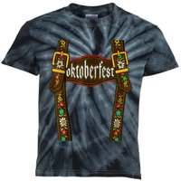 Lederhosen Suspenders Oktoberfest Bavarian Munich Beer Kids Tie-Dye T-Shirt