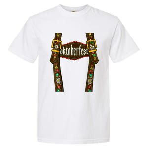 Lederhosen Suspenders Oktoberfest Bavarian Munich Beer Garment-Dyed Heavyweight T-Shirt