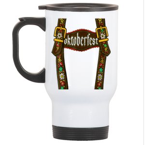 Lederhosen Suspenders Oktoberfest Bavarian Munich Beer Stainless Steel Travel Mug