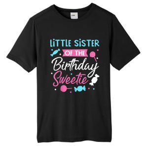 Little Sister Of The Birthday Sweetie Candy Bday Party Sis Tall Fusion ChromaSoft Performance T-Shirt