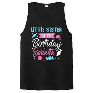 Little Sister Of The Birthday Sweetie Candy Bday Party Sis PosiCharge Competitor Tank