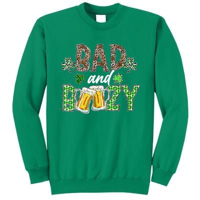 Leopard St Patrick's Day Bad And Boozy Beer Irish Sweatshirt