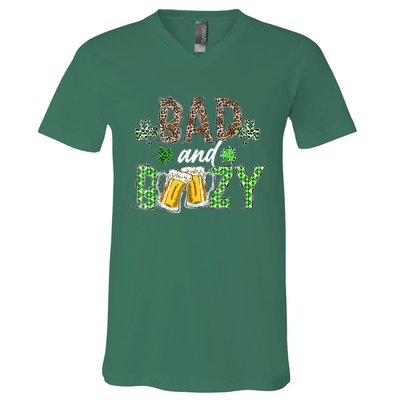 Leopard St Patrick's Day Bad And Boozy Beer Irish V-Neck T-Shirt