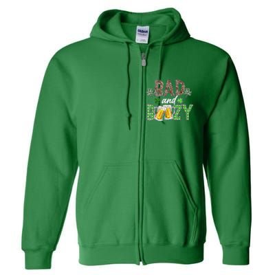 Leopard St Patrick's Day Bad And Boozy Beer Irish Full Zip Hoodie