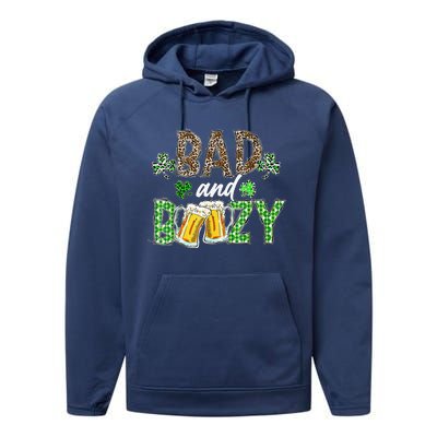 Leopard St Patrick's Day Bad And Boozy Beer Irish Performance Fleece Hoodie