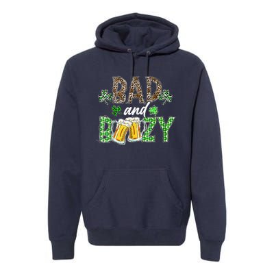 Leopard St Patrick's Day Bad And Boozy Beer Irish Premium Hoodie