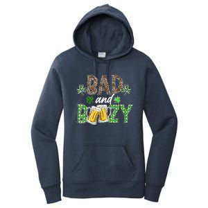 Leopard St Patrick's Day Bad And Boozy Beer Irish Women's Pullover Hoodie