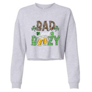 Leopard St Patrick's Day Bad And Boozy Beer Irish Cropped Pullover Crew