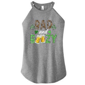 Leopard St Patrick's Day Bad And Boozy Beer Irish Women's Perfect Tri Rocker Tank