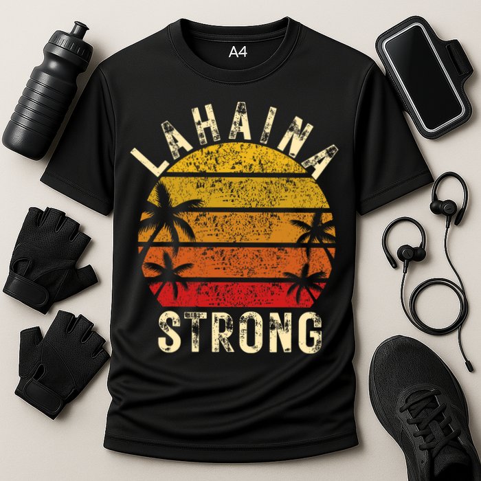 LAHAINA Strong Palm Trees Sunset Lahaina Hawaii Cooling Performance Crew T-Shirt