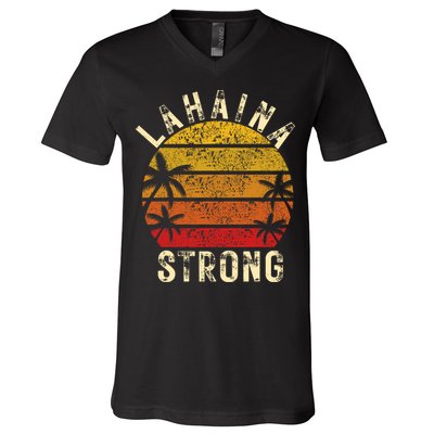 LAHAINA Strong Palm Trees Sunset Lahaina Hawaii V-Neck T-Shirt