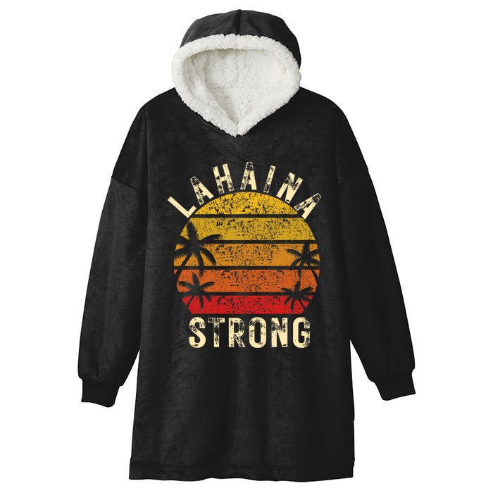 LAHAINA Strong Palm Trees Sunset Lahaina Hawaii Hooded Wearable Blanket