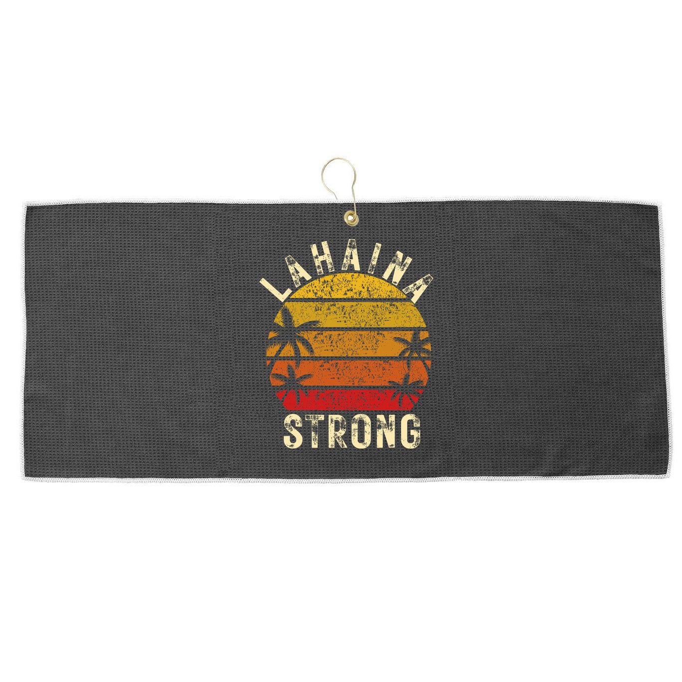 LAHAINA Strong Palm Trees Sunset Lahaina Hawaii Large Microfiber Waffle Golf Towel