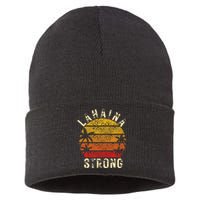 LAHAINA Strong Palm Trees Sunset Lahaina Hawaii Sustainable Knit Beanie