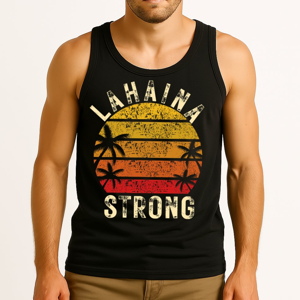 LAHAINA Strong Palm Trees Sunset Lahaina Hawaii Tank Top