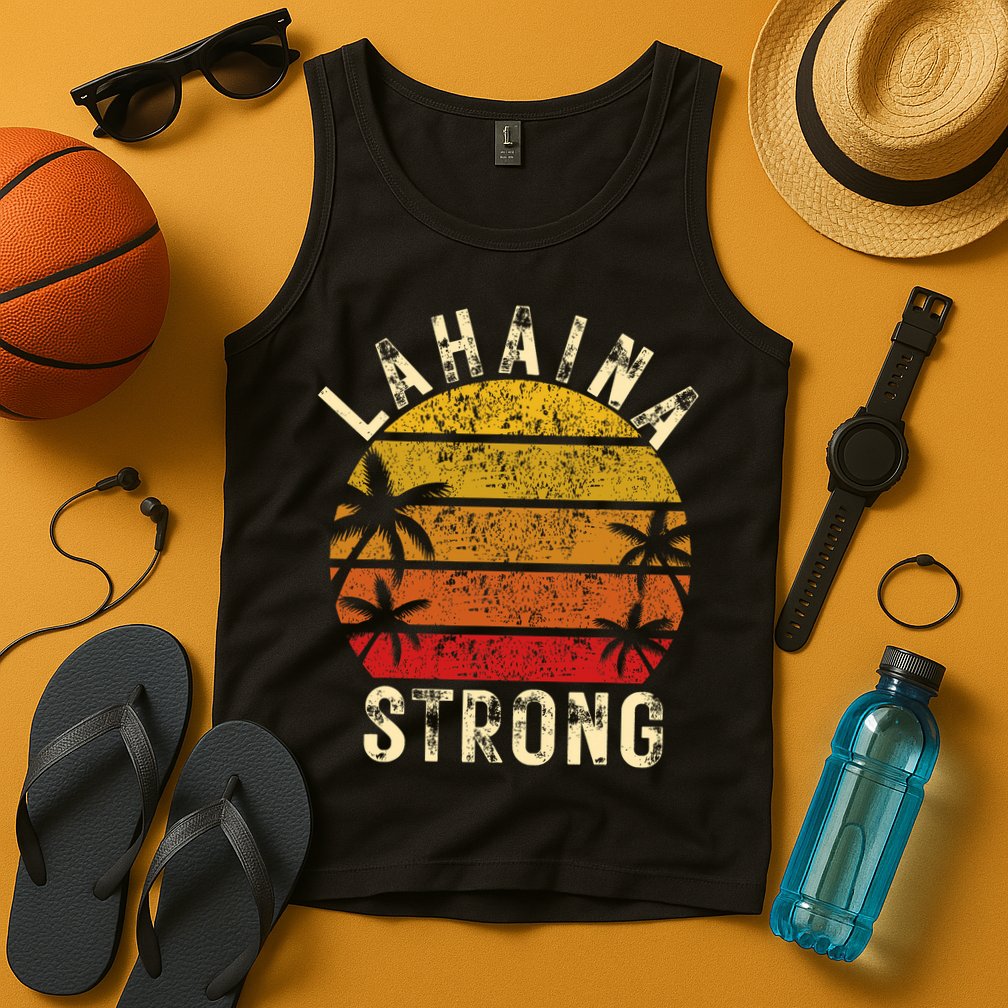 LAHAINA Strong Palm Trees Sunset Lahaina Hawaii Tank Top